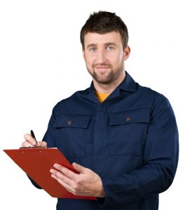 technician with clipboard